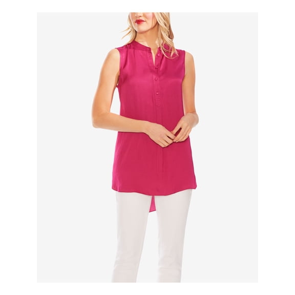 VINCE CAMUTO Womens Pink Sleeveless Henley Tunic Top  Size L