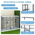 thumbnail image 4 of Demi Bonn 104" Wooden Cat House Outdoor Catio Kitty Enclosure with Super Large Enter Door, Cat Cage Condo Playpen with 6 Jumping Platforms, 2 Cat Condos, Gray, 4 of 14