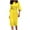 Yellow, variant on vdgthytj Women Plus Size Pencil Dress Elegant 3/4 Puff Sleeve Wedding Guest Cocktail Party Midi Dresses with Belt