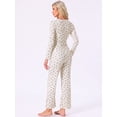 thumbnail image 5 of DARING DIVA Women's Pajama Sets Cherry Print Ruffled Long Sleeve Top and Pants XL Apricot, 5 of 6