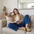 thumbnail image 4 of Cushionaire Lute Leather Clogs For Women | Genuine Suede Closed Toe Slip On Clogs With Cushioned Footbed and Cork Outsole | Classic Comfortable Indoor Outdoor Mule Design For Everyday Wear, 4 of 21