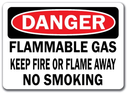Flammable Gas Keep Fire Or Flame Away No Smoking 10x14 OSHA Sign Danger Sign 