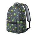 thumbnail image 2 of Alien UFO Medium Gray Pattern Backpack for School, Cute School Bag with Adjustable Shoulder Straps and Padded Back, 15.3"x11"x7.1", 2 of 5