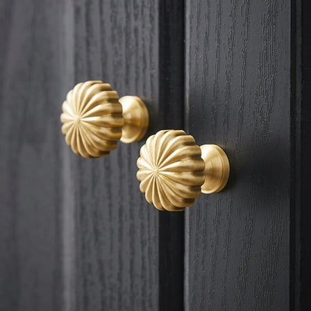 WRISTBIQUE Gold Kitchen Cabinet Knobs Pull Handles Brass Golden 1Pcs