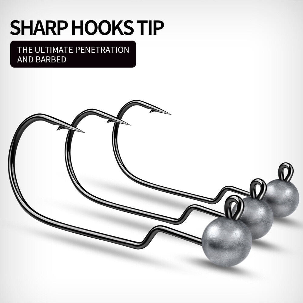50Pcs Jig Head Hooks Crank Fishing Hook Lead Lure Soft Hard hook 1.8g-3.5g