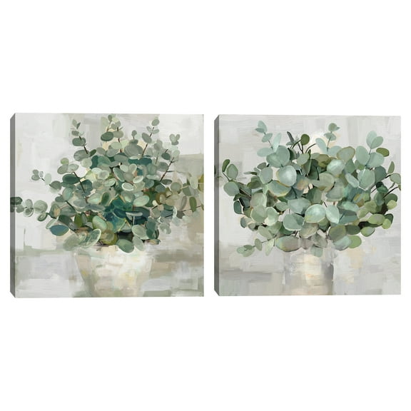 Eucalyptus Pot I & II by Studio Arts Canvas Art Print