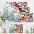 thumbnail image 4 of Designart ' Two Tits Sit On A Snow-Covered Berries Branch ' Traditional Canvas Wall Art Print, 4 of 4