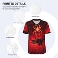 thumbnail image 3 of Lsque Black Spider Web With Spiders Pattern Mens Polo Golf Shirts Funny Graphics Shorts Sleeve Button Shirts Baseball T-shirt-Large, 3 of 7