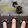 thumbnail image 4 of Haxtec 6mm Mini DND Dice Set With Hollow Dice Case Necklace Cool Keychain Dice-Antique Copper, 4 of 7