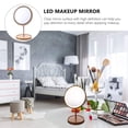 thumbnail image 3 of Miroir de Maquillage Éclairé de Table en Bois avec Lumière LED Pivotante à 90° pour Coiffeuse (Rond), 3 of 8