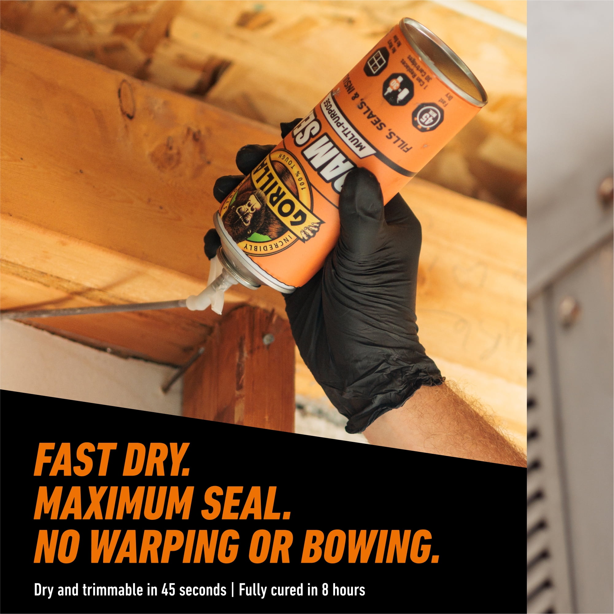 (4 pack) Gorilla Gray Foam Multipurpose Insulating Sealant 12 oz