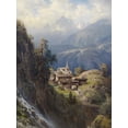 thumbnail image 2 of Mosengel, Adolf 12x14 White Modern Wood Framed Museum Art Print Titled - Village in the Bernese Alps, 2 of 4
