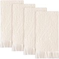 thumbnail image 1 of wonima01 4 Pack Boho Bathroom Hand Towel 14 x 30 Inch 100% Turkish Cotton Decorative Boho Kitchen Hand Towel Farmhouse Bathroom Decor Set Absorbent Soft Guest Tea Gift (Cream White), 1 of 1