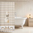 thumbnail image 3 of Erosebridal Duck Shower Curtain 72Wx78L for Girls, Beige Gingham Waterproof Bath Curtain, 3 of 5