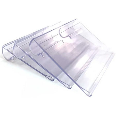 40 Pcs Clear Plastic Label Holders Clip On Price Tag Label Holders Merchandise Sign Display Holders Clips for Supermarket Shop Retail Store, 60x42MM