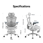 SIHOO C300 Pro Ergonomic Mesh Office Chair with Footrest, Big and Tall Home Desk Chair with Soft 6D Arms, Dynamic Lumbar Support, Gaming & Executive Computer Chairs - Gray