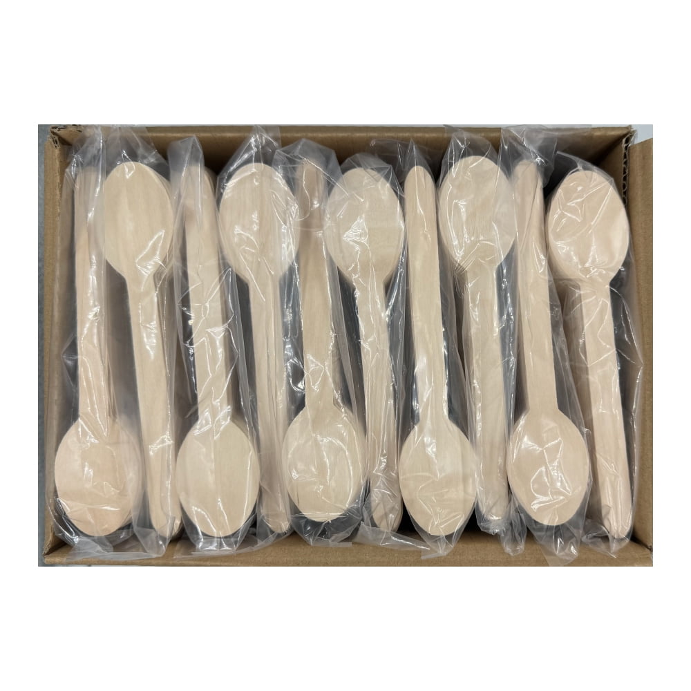 Birchware Compostable Wooden Disposable Spoons, 1000 Count