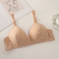 thumbnail image 2 of ManxiVoo Wireless Unlined Dot Print Bra Side Support Full Coverage Comfort Underwear for Women Plus Size L Size Light Yellow, 2 of 7