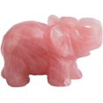 thumbnail image 2 of Rose Quartz Elephant Pocket Statue Kitchen Guardian Healing Figurine Decor 1.5", 2 of 3