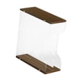 thumbnail image 4 of Bunblic Vinyl Record Holder Stand Organizer Home Decor Table Elegant Display Stand Storage Rack for files Albums Documents Newspapers Walnut Color 2 Grid, 4 of 8