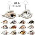 thumbnail image 2 of Llavero con colgante de Ángel durmiente de perro y gato para mujer y niña, llavero de coche, regalo de joyería de animales para mascotas, 68 estilos, 1 pieza, 2 of 4