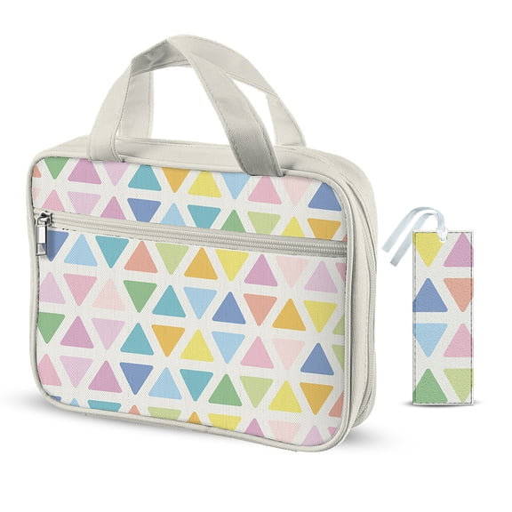 1pc Bible Cover with Handles 27x20x5.3cm Large Zippered Bible Carrying Case Triangular Bible Protective with Pockets Bookmarks