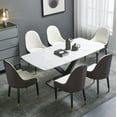 thumbnail image 4 of Montary Dining Chairs Set of 2, Modern Faux Leather Dining Metal Legs for Living Kitchen Dining Room (Brown), 4 of 8