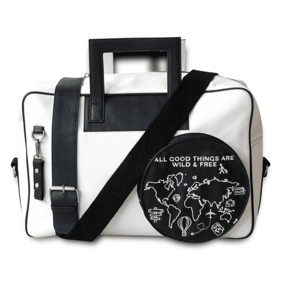 "Wild & Free" Travel Large Spacious Featherlight Carry on Duffel Bag with Detachable Shoulder