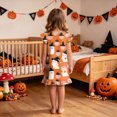 thumbnail image 5 of NOLDARES Girls Nightgowns Kids Pajamas Dress Flutter Sleeve, Halloween Ghost Print,Soft, Nightdress,Sleepwear,Knee Length(N203-Orange), 5 of 7