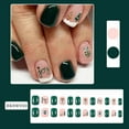 thumbnail image 4 of FSTDelivery Christmas Green Press on Nails,Short Square Fake Nails with Xmas Tree,Acrylic Glitter Glue on Nails Glossy Reusable Winter Xmas False Nails for Women Girls Holiday Manicure Daily 24pcs, 4 of 6