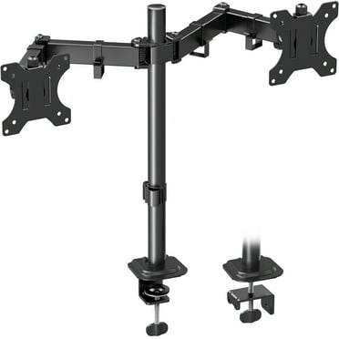 HOMOUNT Dual Monitor Desk Mount for Max 32 Inch,Adjustable Dual Monitor Arm for 2 LCD Screens,Monitor Stand with C-Clamp and Grommet Base,up to 17.6lbs