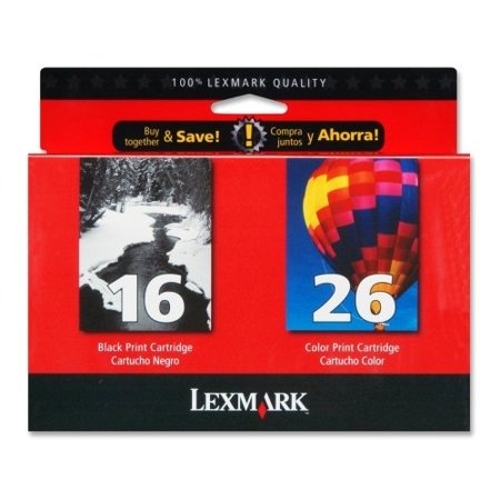 Lexmark 10N0202 Twin Pack #16, #26 Black and Color Print Cartridges