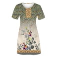 thumbnail image 3 of Robes pour Femmes 2024 Été Surdimensionné Bord de Mer Décontracté Imprimé Manches Courtes Col Rond Robe 50 % de Réduction!, 3 of 4