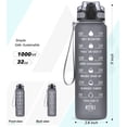 thumbnail image 4 of 32 oz Motivational Water Bottle with Time Marker & Straw - BPA Free & Leakproof Tritian Frosted Portable Reusable Fitness Sport 1L Water Bottle for Men Women Kids Student to Office Gym Workout, 4 of 8