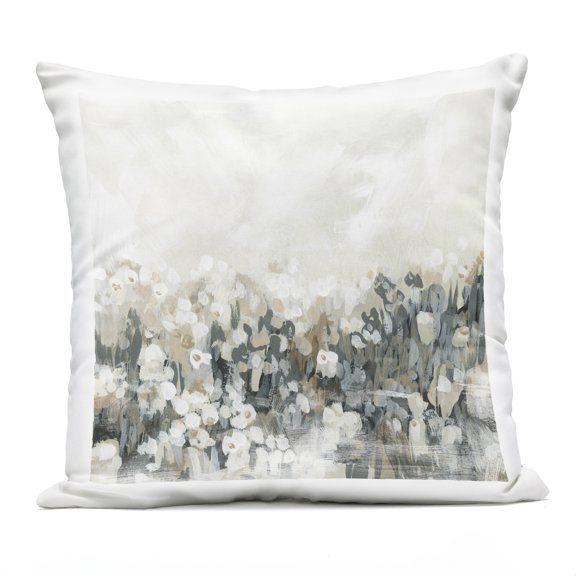Stupell Industries - Grey Speckled Flowers Outdoor Pillow 18" x 18" by June Erica Vess