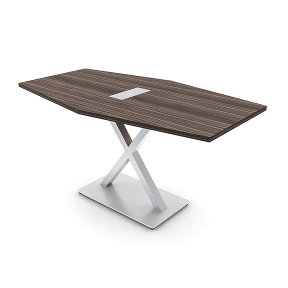 3X5 Hexagon Conference Table With X Base Data And Electric Unit