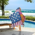 thumbnail image 6 of Toddler Hooded Beach Towel 24x50 Kids Bath Towels Soft Quick Dry for Swim Pool Boys Girls American Flag and White House, 6 of 7