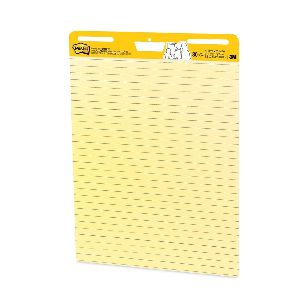 Post-it Easel Pads Super Sticky 561 25 X 30 Ruled Self Stick Easel Pads - Yellow (30 Sheets/Pad, 2 Pads/Carton)