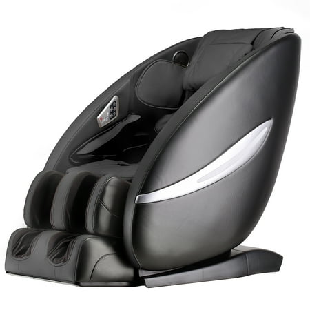 Zero Gravity Full Body Electric Shiatsu Massage Chair Recliner with Built-In Heat Therapy Airbag Massage System Foot Roller Vibrating SL-Track Stretch Audio for Office Home,Black