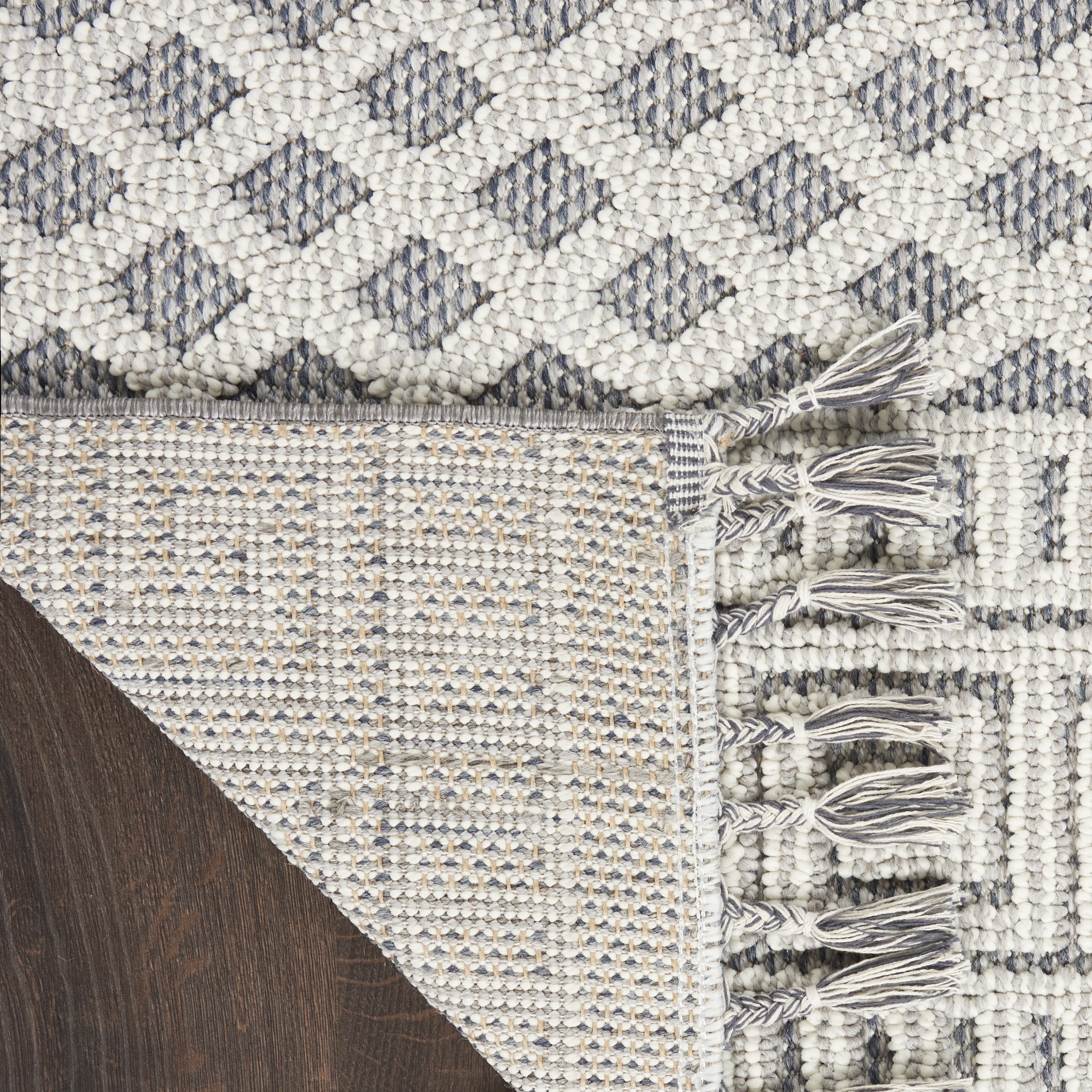 Nourison Paxton Modern & Contemporary Ivory/Slate 4' x 6'2" Area Rug, (4x8)