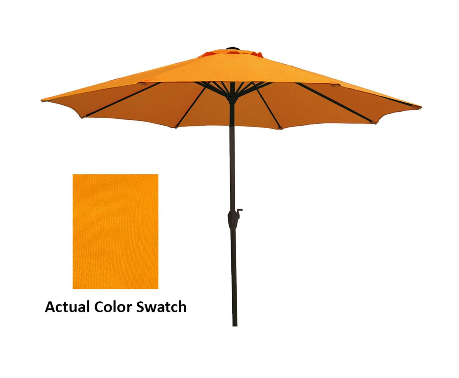 9' Outdoor Patio Market Umbrella with Hand Crank and Tilt Tangerine Orange by LB International