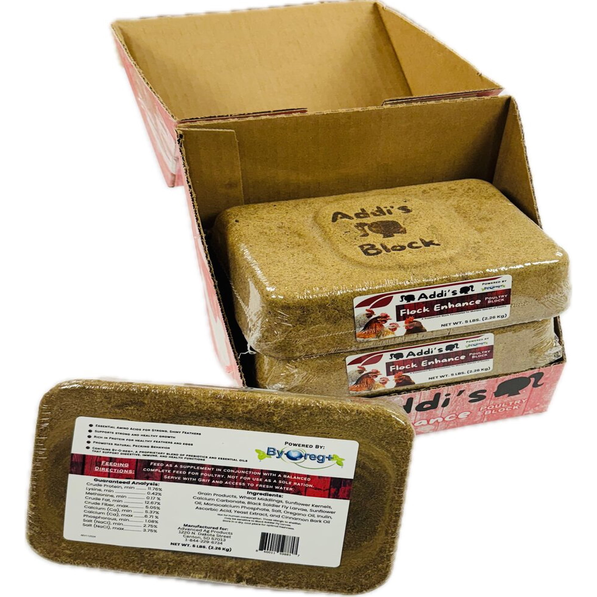 Addi’s Flock Enhance Poultry Block 5 lb – Gut Health & Laying Support for Chickens
