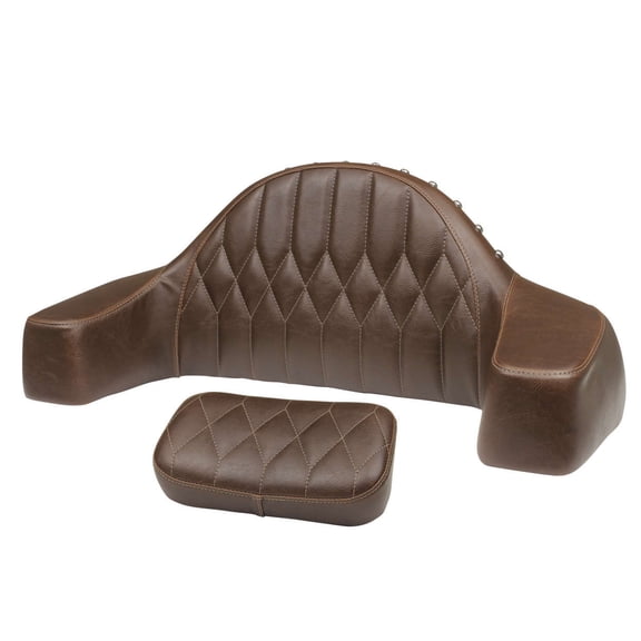 Mustange Seats Trunk-mounted Passenger Backrest/Armrest, Brown, for Indian Roadmaster 2015-17 Orange Cycle Parts