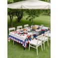 thumbnail image 4 of Outdoor Tablecloth with Umbrella Hole for Patio/Picnic/Party/Camping, USA 4th of July Waterproof Table Cloth Rectangle Table Cover Washable, Red Blue Plaid Floral Patriotic (54"x 80"), 4 of 8
