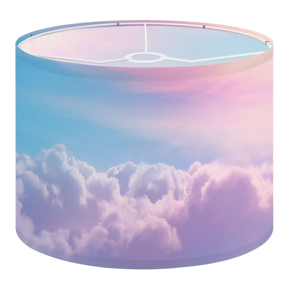 Linen Drum Lampshades Sun cloud pastel colored 13"x13"x10" Light Shade for Table Lamps Floor Lamp Shades Lampshade Replacement Assembly Required