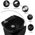 thumbnail image 3 of Artist Hand Barber Backwash Chair with Ceramic Shampoo Bowl Sink Unit, Foot Pedal for Spa Beauty Salon, Black, 3 of 9
