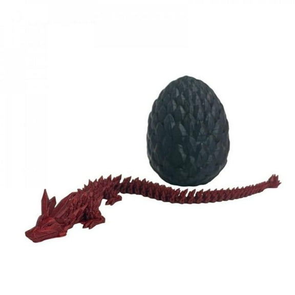 MDR Trading Inc. SC-105.43.1046 Set Of 2 3D Printed Green Egg With Sparkly Red Dragon Figurine