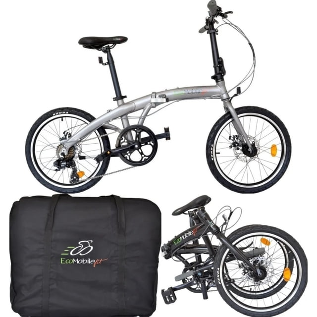 Bicicleta Plegable EcoMobile FIT De Aluminio Con Maleta 7 Velocidades