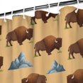 thumbnail image 3 of Yellow Buffalo Mountain Pattern Shower Curtain 84"x72" ,Bathroom Decorative Shower Curtains Set with 12 Hooks,Modern Waterproof Washable Shower Curtain, 3 of 6
