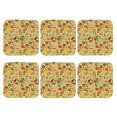 thumbnail image 2 of Honeii Fruits And Vegetables Print Leather Coaster Set of 6, Ideal for Safeguarding Your Furniture from Drinks Spills and Effortless Cleanup,Square, 2 of 7